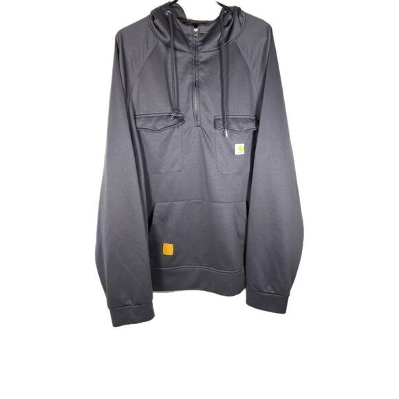 Carhartt Men's XL Regular Fit Gray Softshell Quarter Zip Hoodie Sweater - Picture 1 of 13